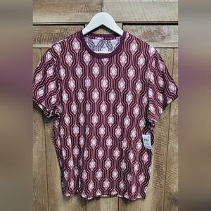 NWT Mens INC Stylish Maroon Geometric Men's Shirt